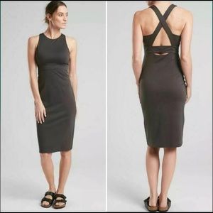 Athleta Deep breath midi dress charcoal size xs
